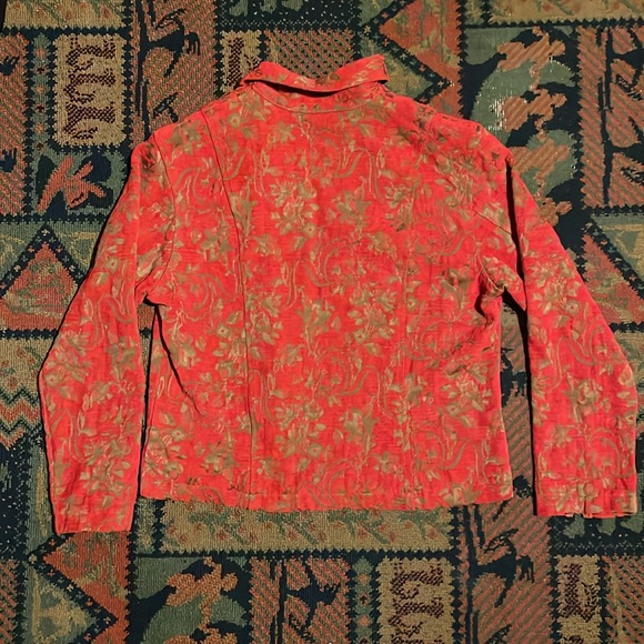 CMC Color Me Cotton Jacket Red and gold floral print. Size M - Picture 4 of 4
